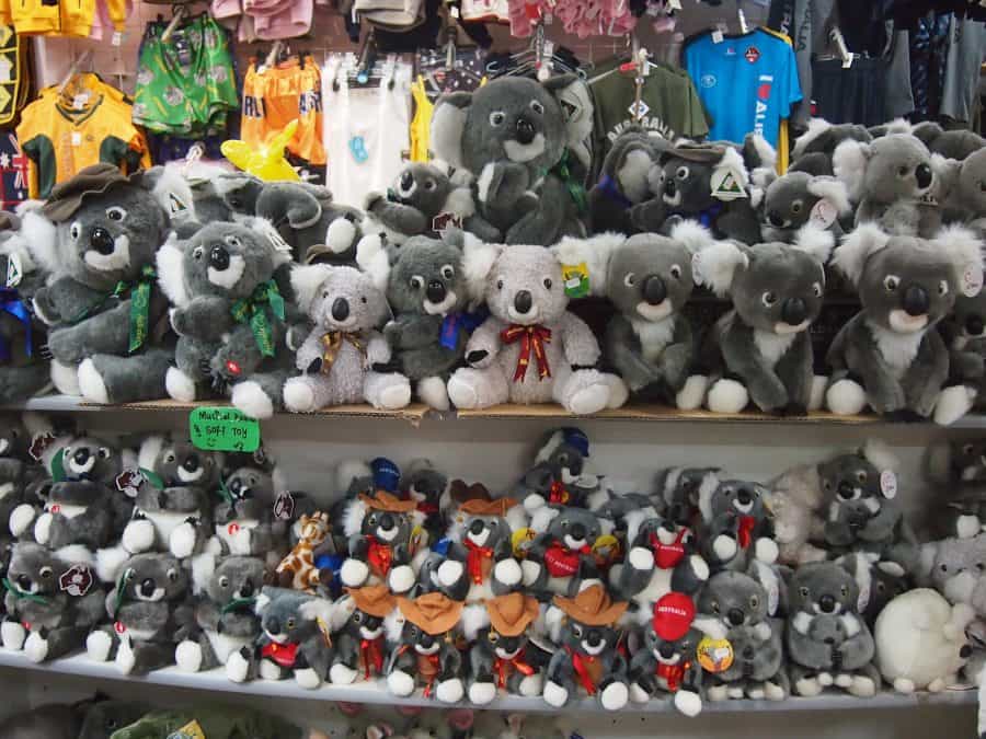 Shelves of Koala toys as Australian presents