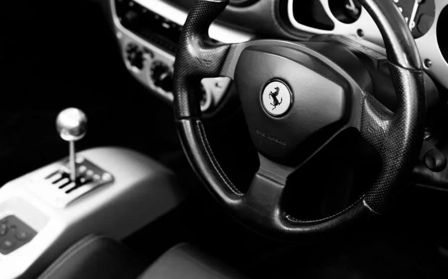 Steering wheel of a vehicle in the UK