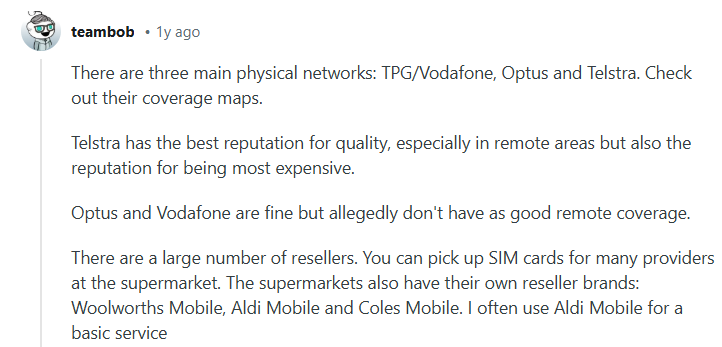 Phone options in Australia